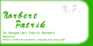 norbert patrik business card